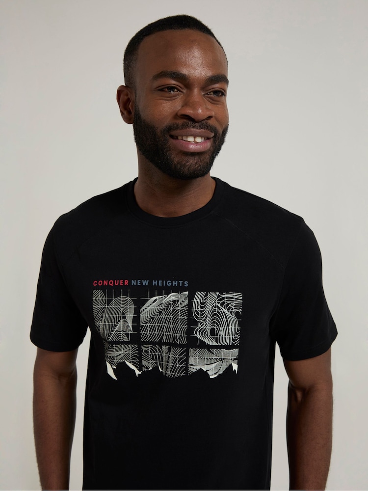 Mountain Warehouse Black Mens 100% Cotton Lightweight T-Shirt - Image 4 of 4