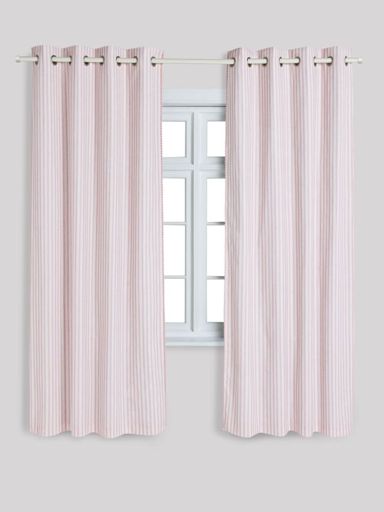 Pink Stripe Eyelet Blackout Curtains - Image 6 of 8