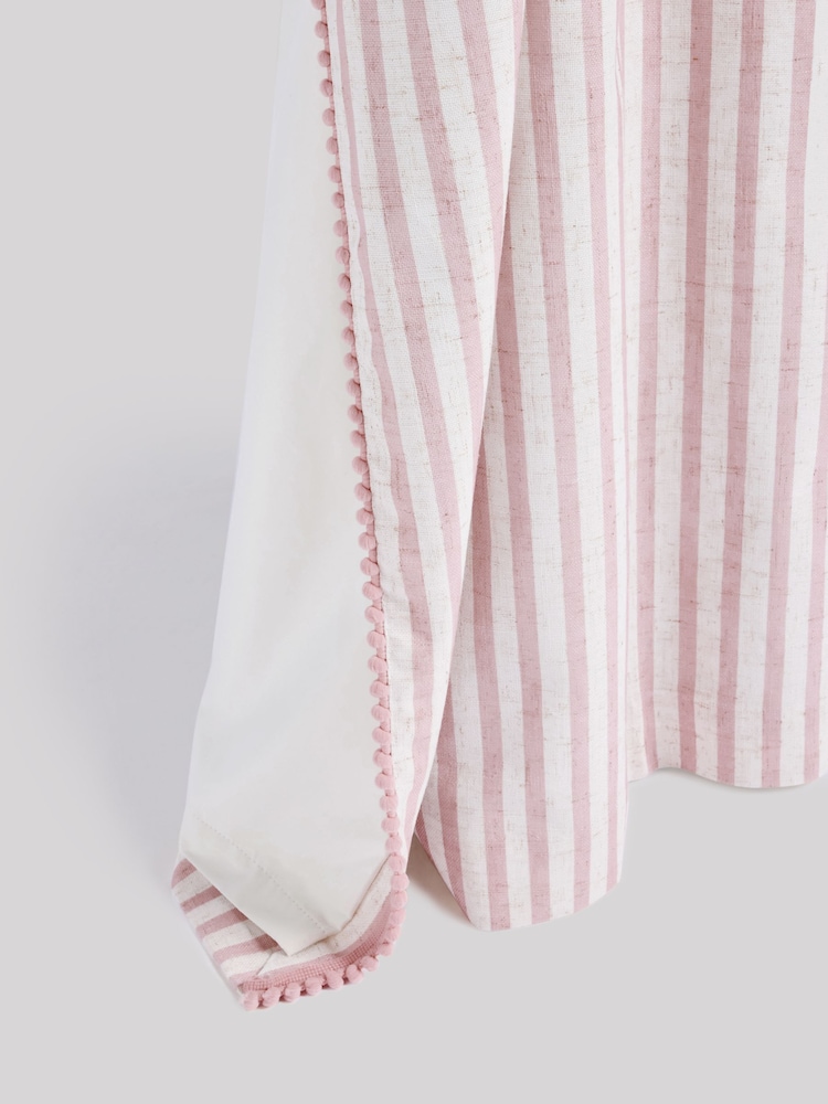 Pink Stripe Eyelet Blackout Curtains - Image 7 of 8