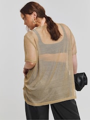 Simply Be Metallic Relaxed Fit T-Shirt - Bild 3 von 4