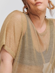 Simply Be Metallic Relaxed Fit T-Shirt - Bild 4 von 4