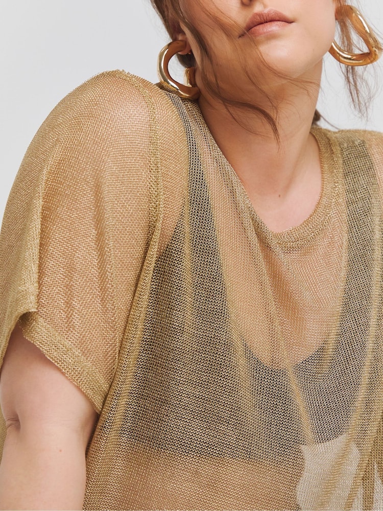 Simply Be Metallic Relaxed Fit T-Shirt - Bild 4 von 4