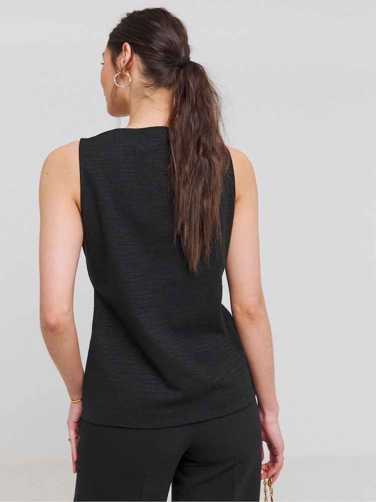 Simply Be Black Knot Front V-Neck Cami - Image 2 of 4