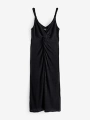 Simply Be Black Slinky Knot Detail Dress - Image 5 of 5