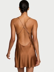 Victoria's Secret Caramel Brown Satin Open Back Slip - Image 2 of 3