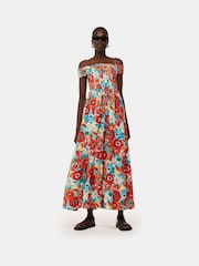 Whistles Natural Blossom Tulips Bardot 100% Cotton Dress - Image 1 of 5