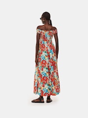 Whistles Natural Blossom Tulips Bardot 100% Cotton Dress - Image 2 of 5