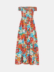 Whistles Natural Blossom Tulips Bardot 100% Cotton Dress - Image 5 of 5