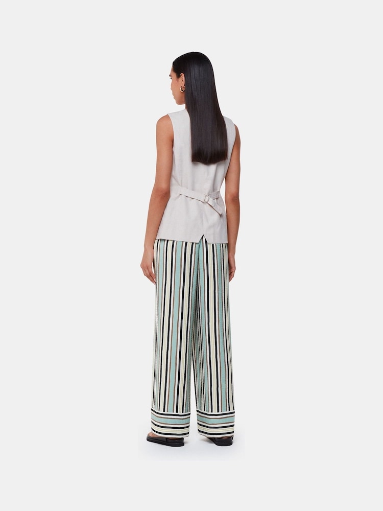 Whistles Natural Vertical Stripe Nicola Trousers - Image 2 of 5 Whistles Natural Vertical Stripe Nicola Trousers - Image 2 of 5