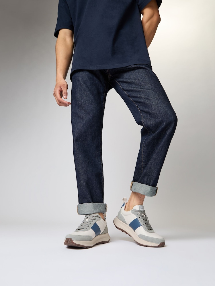 FitFlop Mens F-Mode Flow Fabric Suede Leather Trainers - Image 1 of 5