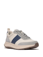 FitFlop Mens F-Mode Flow Fabric Suede Leather Trainers - Image 3 of 5
