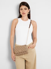 Hellbraun - Guess Noelle Flap Organiser Cross-Body Bag - Bild 5 von 6