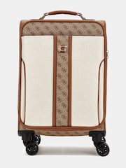 Guess Cream And Tan Brown Logo Kerima 18 In 8 Travel Case - Image 1 of 5