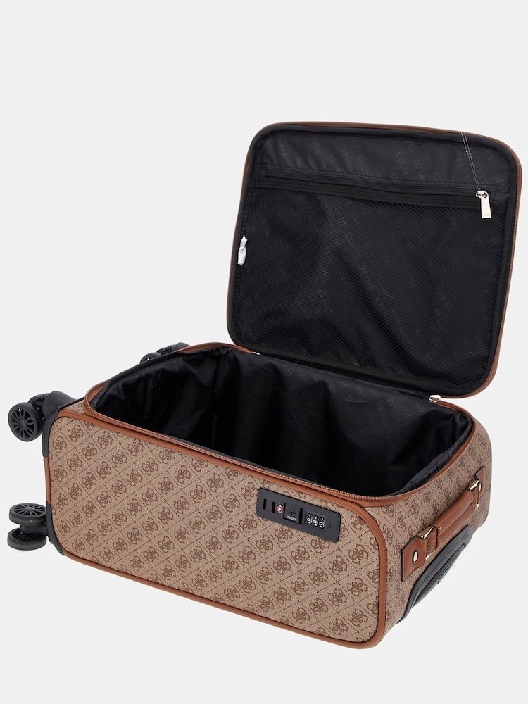 Guess Cream And Tan Brown Logo Kerima 18 In 8 Travel Case - Image 3 of 5