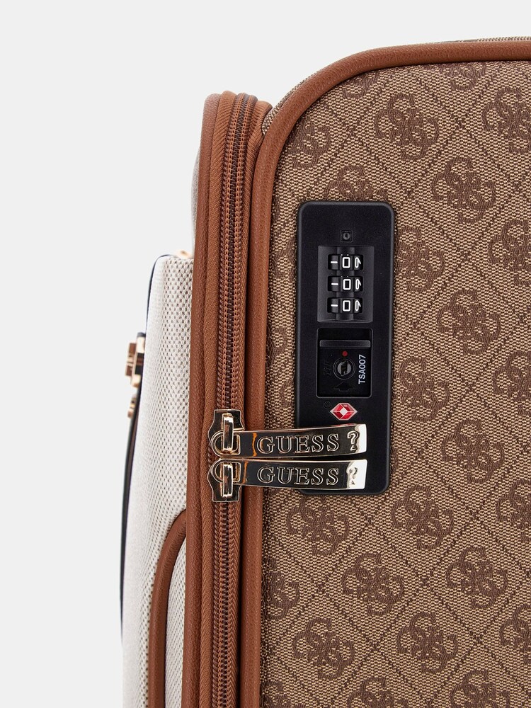 Guess Cream And Tan Brown Logo Kerima 18 In 8 Travel Case - Image 4 of 5