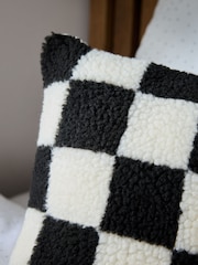 Monochrome Checkerboard Cushion - Image 2 of 2