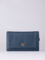 Lakeland Leather Navy Blue Medium Icon Leather Flapover Purse - Image 2 of 4
