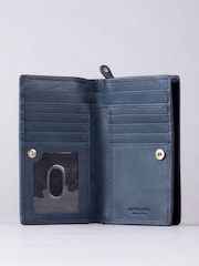 Lakeland Leather Navy Blue Medium Icon Leather Flapover Purse - Image 3 of 4