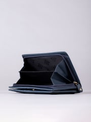 Lakeland Leather Navy Blue Medium Icon Leather Flapover Purse - Image 4 of 4