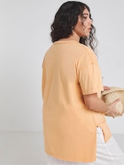 Simply Be Oversized Slouchy V-Neck 100% Cotton T-Shirt - Bild 3 von 4
