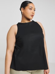 Simply Be Black Bow Back Poplin Top - Image 2 of 4