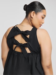 Simply Be Black Bow Back Poplin Top - Image 4 of 4