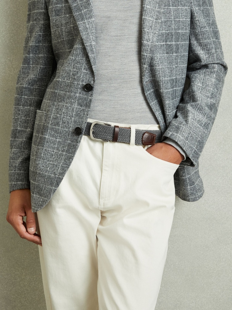 Reiss – Easton – Geflochtener Gürtel aus Leder mit Zierstreifen - Bild 2 von 4