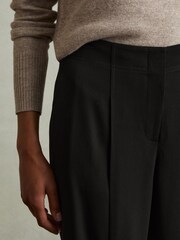 Reiss Black Dolly Front Pleat Tapered Trousers - Image 3 of 5