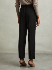 Reiss Black Dolly Front Pleat Tapered Trousers - Image 4 of 5