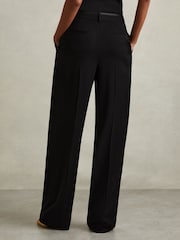 Reiss Black Lydia Petite Double Pleat Wide Leg Tux Trousers - Image 5 of 7
