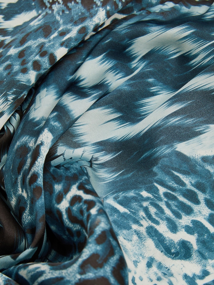 Reiss Ester Printed Cu centură/curea Cravată Neck Mini Rochie - Image 6 of 6