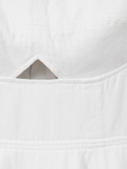 Reiss White Annie Denim Fit and Flare Midi Dress - Image 6 of 6