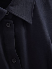 Reiss Navy Morgan Viscose Blend Belted Shirt Dress - Image 6 of 6