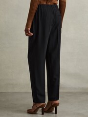 Reiss Navy Dolly Petite Front Pleat Tapered Trousers - Image 5 of 7