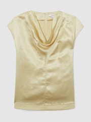 Reiss Cream Fina Satin Cowl-Neck Top - Image 2 of 6