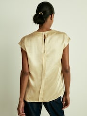 Reiss Cream Fina Satin Cowl-Neck Top - Image 5 of 6