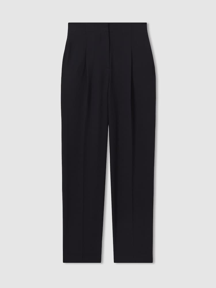 Reiss Navy Dolly Front Pleat Tapered Trousers - Image 5 of 5