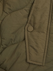 Reiss Khaki Quinn Quilted Bomber Jacket - Image 5 of 5