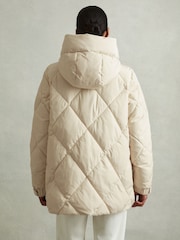 Reiss Cream Thea Quilted Puffer Coat - Image 5 of 6