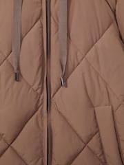 Reiss Mink Neutral Thea Quilted Puffer Coat - Image 5 of 5