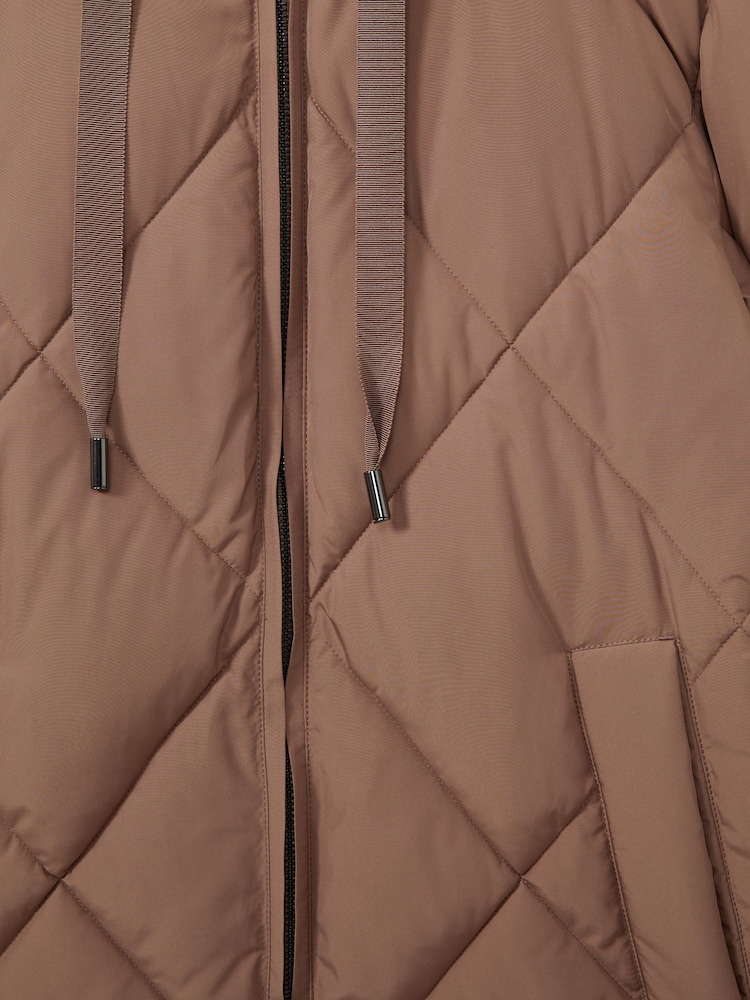 Reiss Mink Neutral Thea Quilted Puffer Coat - Image 5 of 5