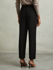 Reiss Black Dolly Petite Front Pleat Tapered Trousers - Image 5 of 7