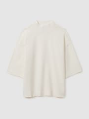 Reiss Ivory Amaya Oversized Rib-Neck T-Shirt - Image 2 of 7
