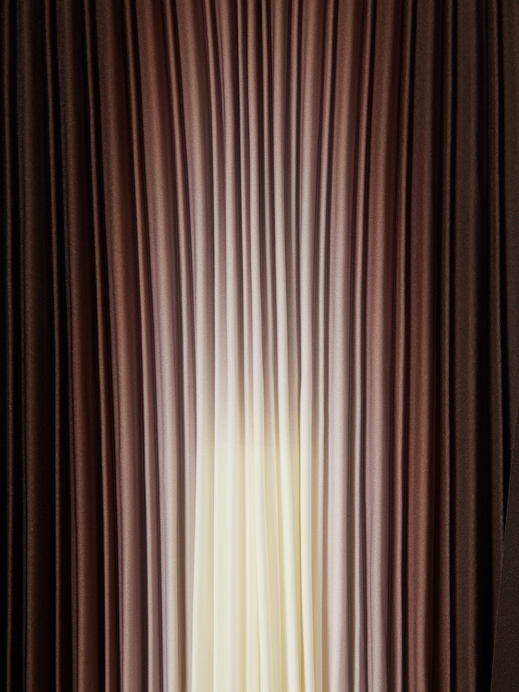 Reiss Chocolate Emiliana Pleated Crepe Ombré Midi Skirt - Image 6 of 6
