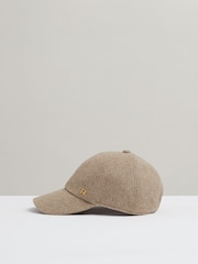 Reiss Taupe Fiona Wool Blend Flannel Baseball Cap - Image 1 of 4