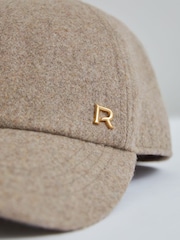 Reiss Taupe Fiona Wool Blend Flannel Baseball Cap - Image 2 of 4