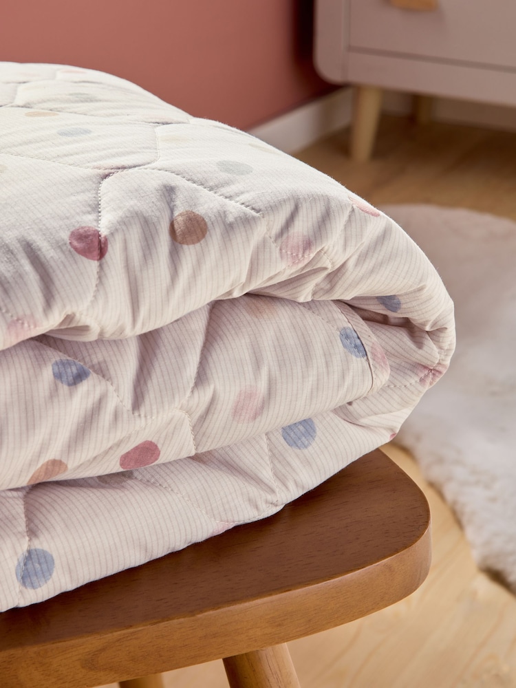 Pink Scandi Spot and Gingham Reverse Quilted Throw - Image 4 of 8