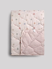 Pink Scandi Spot and Gingham Reverse Quilted Throw - Image 7 of 8