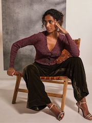 FatFace Dark Red Corine Cardigan - Image 3 of 6