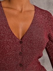 FatFace Dark Red Corine Cardigan - Image 5 of 6
